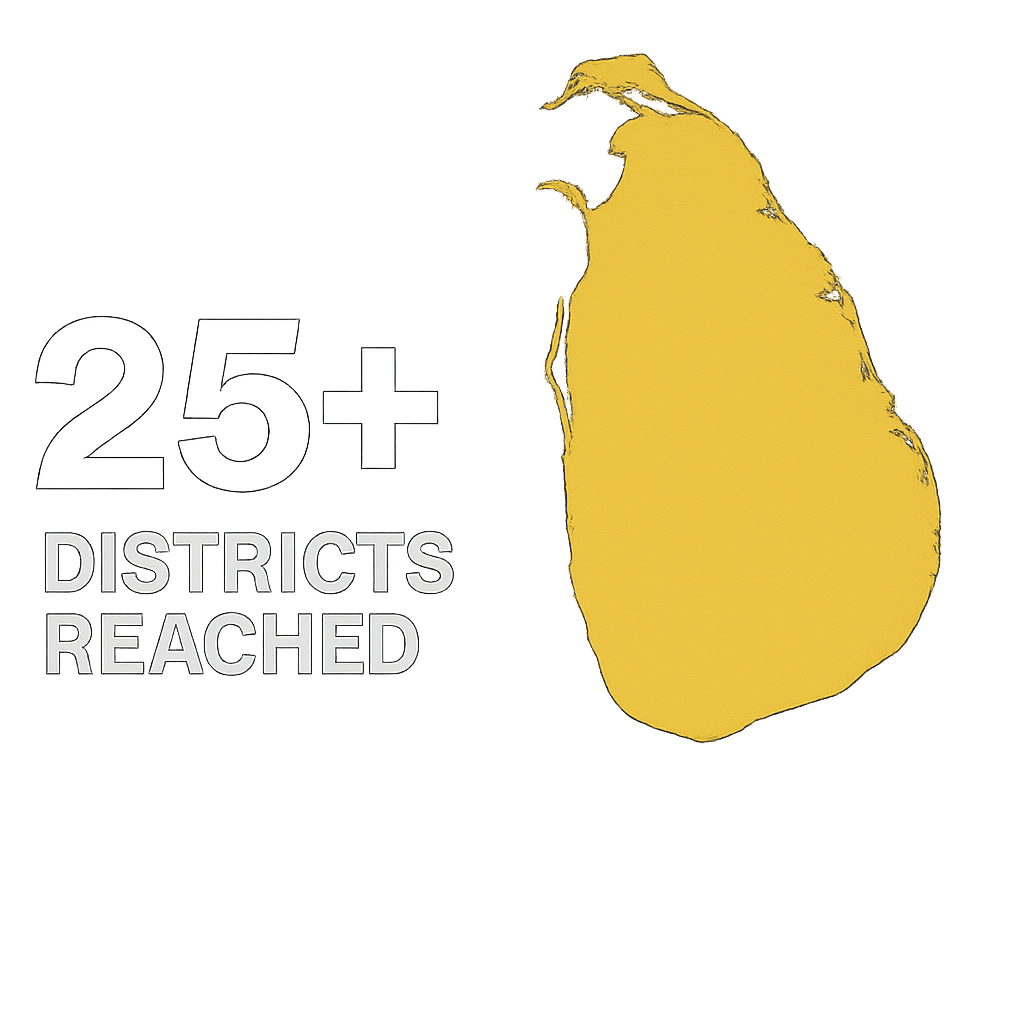 25+ Districts Reached across Sri Lanka